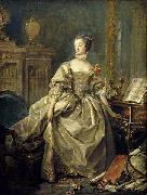 Francois Boucher, Madame de Pompadour, la main sur le clavier du clavecin